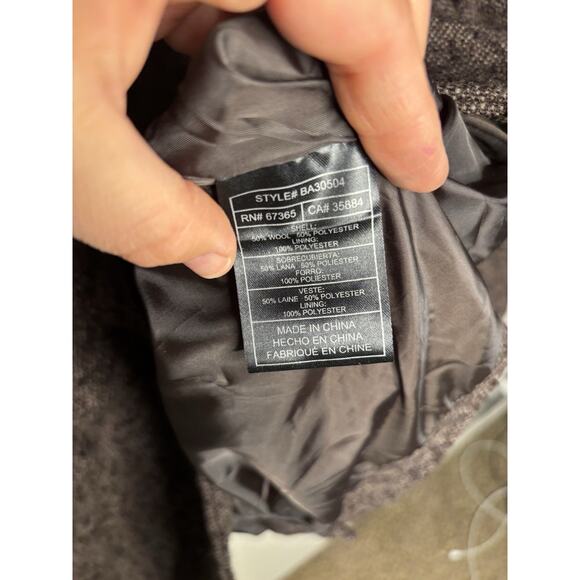 BB Dakota Jacket Wool Blend Tweed Size Medium Brown Button Closure Preppy - Picture 6 of 7